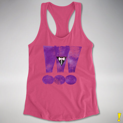 Lesbian Labrys Pride Grunge Exclamation Points Racerback Tank - Hot Pink
